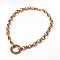 Ring 304 Stainless Steel Necklaces, with Lobster Claw Clasps, Golden, 18.5 inch(47cm)