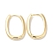 Rectangle Brass Huggie Hoop Earrings for Women, Real 18K Gold Plated, 18x2.5mm
