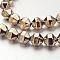 Electroplate Non-magnetic Synthetic Hematite Bead Strands, Polygon, Light Gold Plated, 8x8mm, Hole: 1mm, about 51pcs/strand, 15.7 inch