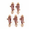 Rack Plating Brass Micro Pave Clear Cubic Zirconia Pendants, with Faceted Glass, Long-Lasting Plated, Cadmium Free & Lead Free, Cactus, Sienna, 18.5x7.5x3.5mm, Hole: 1.2mm