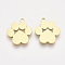 201 Stainless Steel Pendants, Laser Cut Pendants, Dog Paw Prints, Golden, 16.5x15x1mm, Hole: 1.4mm