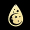 201 Stainless Steel Pendants, Laser Cut, Teardrop with Star, Golden, 37.5x23.5x1mm, Hole: 1.5mm