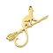 304 Stainless Steel Pendants, Laser Cut, Cat with Broom Charm, Golden, 35x33x1mm, Hole: 1.5mm
