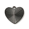 Ion Plating(IP) 304 Stainless Steel Pendants, Heart Charm, Black, 17x18x2mm, Hole: 1.6mm