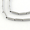 Electroplate Non-magnetic Synthetic Hematite Tube Bead Strands, Platinum Plated, 8x2mm, Hole: 1mm, about 51pcs/strand, 15.9 inch