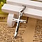 Tarnish Resistant 304 Stainless Steel Cross Pendants, Stainless Steel Color, 28.5x15x3mm, Hole: 3x6mm