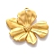 304 Stainless Steel Pendants, Flower Charm, Real 18K Gold Plated, 40x41x3mm, Hole: 2.5mm