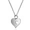 Non-Tarnish 201 Stainless Steel Pendants Necklaces, with Cable Chains, Heart, Stainless Steel Color, 16.3 inch(40cm), 1mm