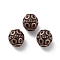 Tibetan Style Alloy Beads, Cadmium Free & Lead Free, Barrel, Red Copper, 7x7.5mm, Hole: 1.8mm