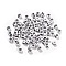 Opaque Acrylic Beads, Enamel Style, Cube with Letter, Letter R, 4.5x4.5x4.5mm, Hole: 2mm, 5500pcs/500g