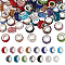 75Pcs 15 Colors Polymer Clay Rhinestone European Large Hole Beads with Silver Color Plated Brass Cores, Rondelle, Mixed Color, 11~12x7~7.5mm, Hole: 5mm, 5pcs/style