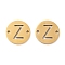 PVD Vacuum Plating 201 Stainless Steel Hollow Flat Round Links, Letter Connector Charms, Real 18K Gold Plated, Letter Z, 12x1mm, Hole: 1.2mm