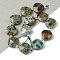 Natural African Turquoise(Jasper) Beads Strands, Teardrop, Faceted, with Seed Beads, 12x12x5~6mm, Hole: 1mm, about 12pcs/strand, 6.69''(17cm)