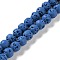 Synthetic Lava Rock Dyed Beads Strands, Round, Royal Blue, 6~6.5mm, Hole: 1mm, about 63pcs/strand, 15.16''(38.5cm)