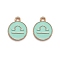 Alloy Enamel Pendants, Flat Round with Constellation/Zodiac Sign, Libra, 22x18x2mm, Hole: 1.5mm