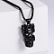 Vintage Stainless Steel Crown Skull Punk Pendant Necklaces for Stylish Men, Black