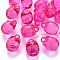 Autumn Theme Transparent Acrylic Pendants, Faceted, 3D Persimmon, Camellia, 27.5x19.5mm, Hole: 4mm, about 95pcs/500g