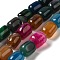 Natural Agate Beads Strands, Dyed & Heated, Column, Colorful, 15~16x11.5~13x11~13mm, Hole: 1.6mm, about 12pcs/strand, 7.17~7.28''(18.2~18.5cm)