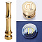 Golden Tone Brass Wax Seal Stamp Head with Bamboo Stick Shaped Handle, for Greeting Card Making, Letter D, 74.5x15mm