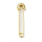 Rack Plating Brass Micro Pave Cubic Zirconia Brooch Pin, Long-Lasting Plated, Lead Free & Cadmium Free, Safety Pin, Real 18K Gold Plated, 32x7.5x4mm, Pin: 1mm