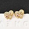 Brass Micro Pave Cubic Zirconia Heart Stud Earrings, with 316 Surgical Stainless Steel Pins, Nickel Free, Real 18K Gold Plated, 10x12mm