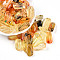Transparent Acrylic Beads, Rectangle, Two Tone, Champagne Yellow, 23~23.5x11x9.2mm, Hole: 1.6mm, about 11pcs/20g