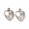 Non-Tarnish 304 Stainless Steel Charms, Heart Charm, Stainless Steel Color, 12.5x9x4mm, Hole: 1mm