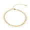 Brass Charm Anklets, with Curb Chains, Star & Moon, Golden, 8-7/8 inch(22.5cm)