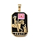 Tarot 304 Stainless Steel Enamel Pendants, Ion Plating(IP), Real 18K Gold Plated, Horse, 32x19.5x2mm, Hole: 7x3.5mm