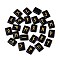 25Pcs Rectangle Natural Obsidian Rune Stones with Elder Futhark Alphabet Engraved, 19.5~20x15x5.5~6mm