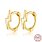 Lightning Bolt Shape 925 Sterling Silver Hoop Earrings for Women, Golden, 10x8mm