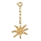 304 Stainless Steel Sun Pendant Decorations, with Spring Ring Clasps, Golden, 65mm