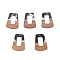 Pearlized Resin & Walnut Wood Pendants, Two Tone Geometric Charms, Trapezoid, 37.5x27x3mm, Hole: 2mm