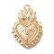 Brass Pendants, Cadmium Free & Nickel Free & Lead Free, Heart, Eyes Charms, Real 18K Gold Plated, 20x14x3mm, Hole: 1.4mm