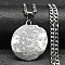 Non-Tarnish 201 Stainless Steel Pendant Necklaces, Flat Round with Human Pattern, Stainless Steel Color, 23.46 inch(59.6cm)