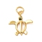 Rack Plating Brass Pendants, with Jump Ring, Tortoise, Golden, 17x17x2mm, Hole: 4.5mm