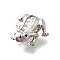 Brass with Cubic Zirconia Beads, Frog, Rack Plating, Long-Lasting Plated, Cadmium Free & Nickel Free & Lead Free, Platinum, 12.5x12.5x5mm, Hole: 1.2mm