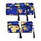 Chinese Style Floral Cloth Jewelry Storage Zipper Pouches, Square Jewelry Gift Case with Tassel, for Bracelets, Earrings, Rings, Random Pattern, Blue, 11.5x11.5x0.7cm