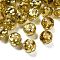 Transparent Resin with Paillette Beads, Round, Faceted, Yellow, 16mm, Hole: 2mm