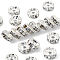 Brass Rhinestone Spacer Beads, Cadmium Free & Lead Free, Grade A, Crystal, Straight Flange, Rondelle, Silver Color Plated, 5x2.5mm, Hole: 1mm