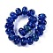 Handmade Lampwork Beads Strands, Rondelle, Blue, 11.5~12.5x7mm, Hole: 2.5mm, about 20pcs/strand, 5.51~6''(14~15cm)