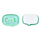 Transparent Printed Acrylic Cabochons, with Glitter Powder, Rectangle with Cool, Aquamarine, 16x20x2.5mm