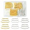 300Pcs 9 Styles Brass Tube Beads, Curved Tube, Mixed Color, 25~35x2mm, Hole: 1mm
