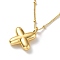 Initial Letter Brass Pendant Necklaces, Real 18K Gold Plated, Letter X, 17.52 inch(445mm), Letter: 19.5x14.5mm.