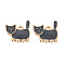 Rack Plating Alloy Pendants, Cadmium Free & Lead Free, Cat, Gray, 16.5x18x2mm, Hole: 1.6mm