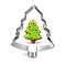 Tarnish Resistant 304 Stainless Steel Christmas Cookie Cutters, Cookies Moulds, DIY Biscuit Baking Tool, Christmas Tree, Stainless Steel Color, 74x57mm
