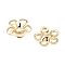 Brass Bead Caps, 5-Petal Flower, Real 14K Gold Plated, Light Gold, 9x9x2mm, Hole: 1.8mm