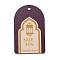 Ramadan Theme Wood Pendants, with Masjid Pattern, Half Oval, Orange, 67x42x2mm, Hole: 5mm