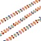 304 Stainless Steel Chains, with Enameled Cobs, Long-Lasting Plated, Unwelded, Colorful, Golden, Link: 6.5x6x1.5mm, about 32.8 Feet(10m)/roll