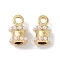 Rack Plating Brass Pendants, with ABS Imitation Pearl Beads, Long-Lasting Plated, Lead Free & Cadmium Free, Column, Real 18K Gold Plated, 16x10mm, Hole: 3mm
